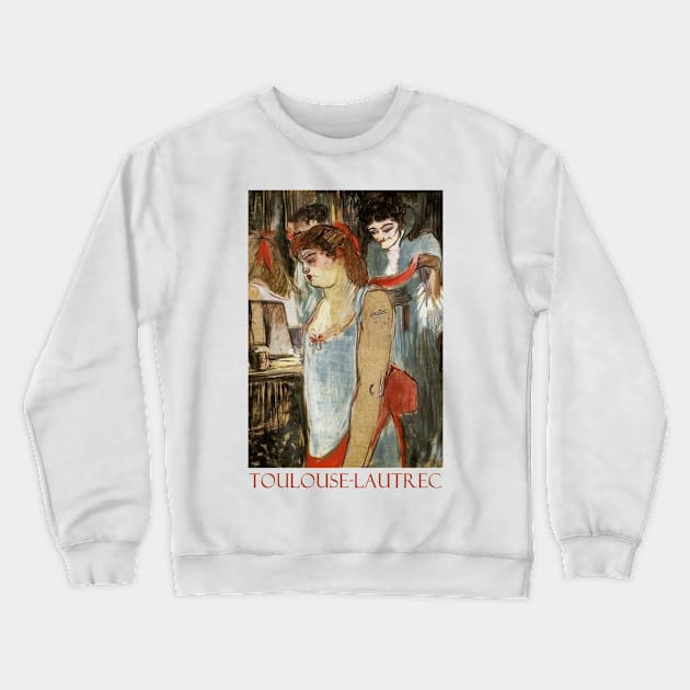 Woman with Arm Tattoo by Henri de Toulouse-Lautrec Crewneck Sweatshirt by Naves